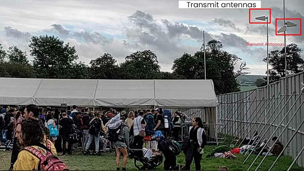 Stella Doradus music festival outdoor area transmittion antennas